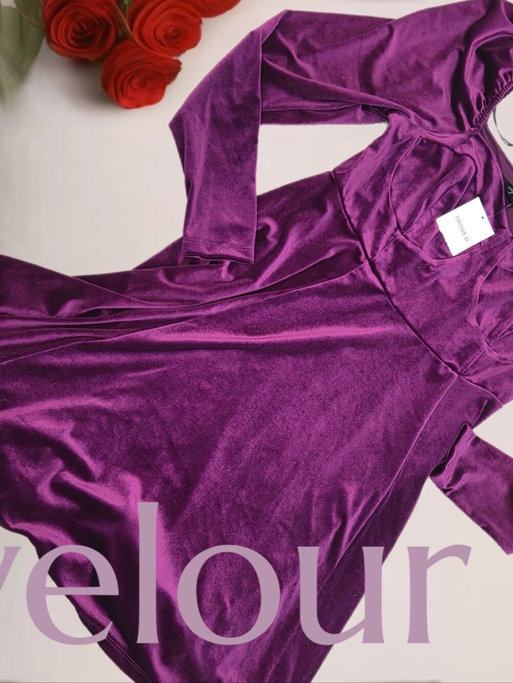 Forever 21 Velour Puff Sleeve Mini Dress Women 0X